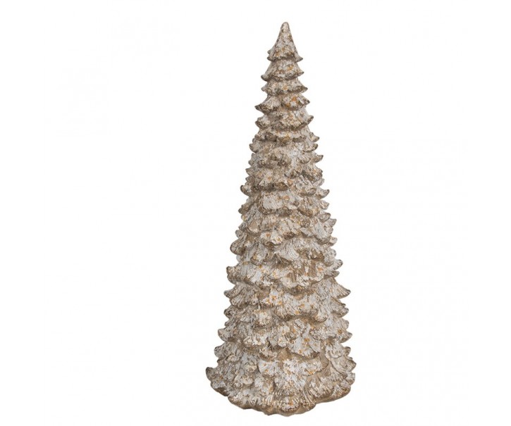 Béžová dekorace vánoční stromek Christmas Tree - Ø 13*30 cm