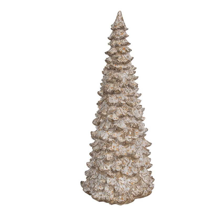 Béžová dekorace vánoční stromek Christmas Tree - Ø 13*30 cm
