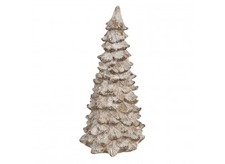 Béžová dekorace vánoční stromek Christmas Tree - Ø 9*18 cm