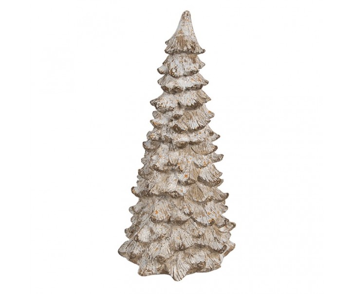 Béžová dekorace vánoční stromek Christmas Tree - Ø 9*18 cm