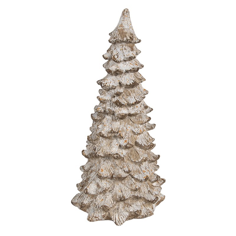 Béžová dekorace vánoční stromek Christmas Tree - Ø 9*18 cm