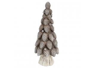 Hnědá dekorace vánoční stromek se šiškami Christmas Tree - Ø 7*19 cm