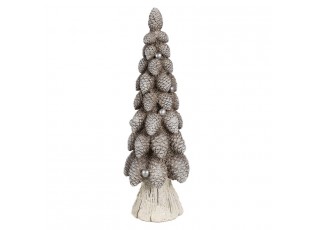 Hnědá dekorace vánoční stromek se šiškami Christmas Tree - Ø 8*24 cm