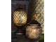 Šedá skleněná svítící LED lucerna Balli - Ø 10*13 cm 