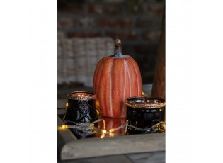 Oranžová keramická dekorace dýně Pumpkin - 12*17 cm 