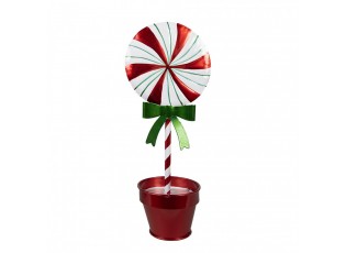 Christmas Decoration Lollipop 12x9x31 Cm Red Metal - 12*9*31 cm