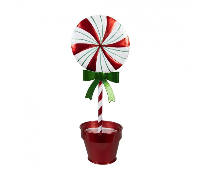 Christmas Decoration Lollipop 12x9x31 Cm Red Metal - 12*9*31 cm Clayre & Eef