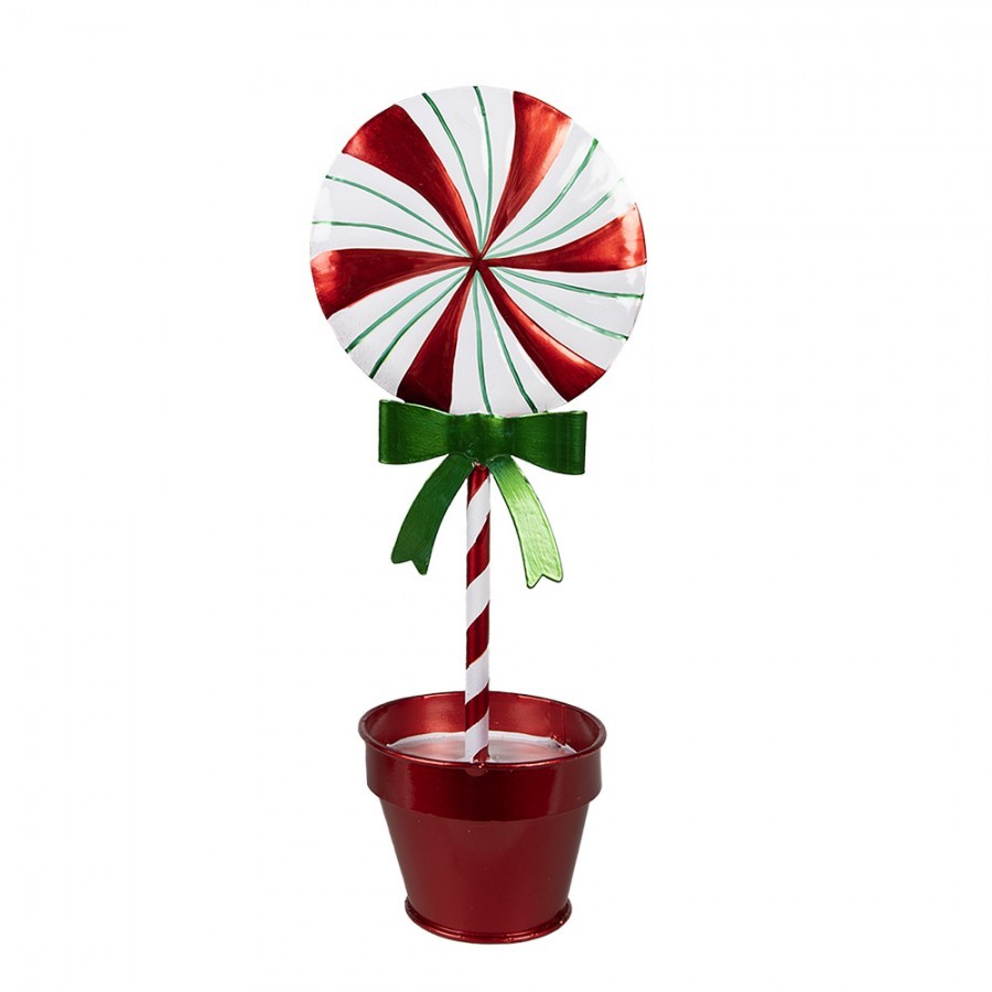 Christmas Decoration Lollipop 12x9x31 Cm Red Metal - 12*9*31 cm