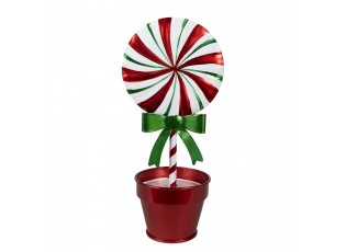 Christmas Decoration Lollipop 12x9x26 Cm Red Metal - 12*9*26 cm