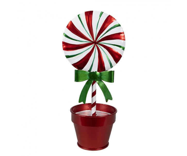 Christmas Decoration Lollipop 12x9x26 Cm Red Metal - 12*9*26 cm Clayre & Eef