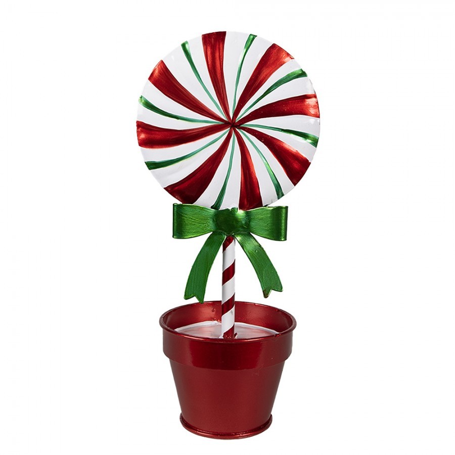 Christmas Decoration Lollipop 12x9x26 Cm Red Metal - 12*9*26 cm