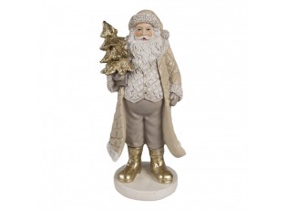 Christmas Decoration Figurine Santa Claus 21 Cm Beige Plastic - 10*8*21 cm