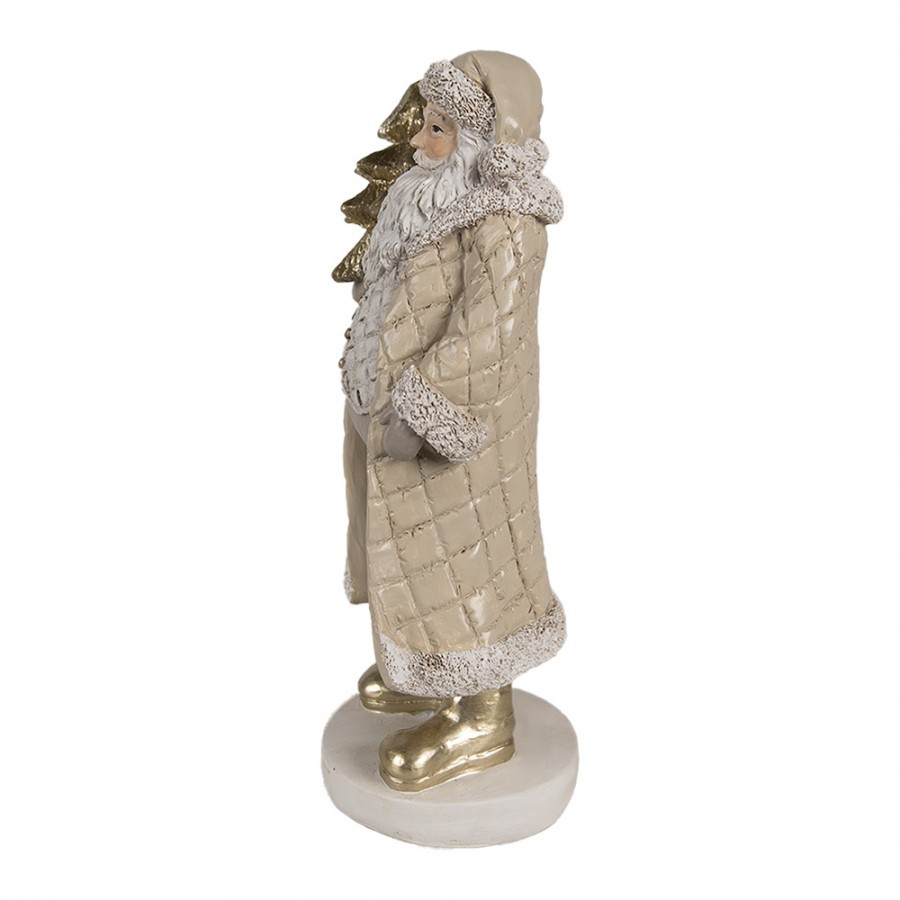 Christmas Decoration Figurine Santa Claus 21 Cm Beige Plastic - 10*8*21 cm