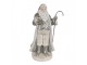 Christmas Decoration Figurine Santa Claus 20 Cm Silver Colored Plastic - 11*9*20 cm Clayre & Eef