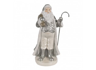 Christmas Decoration Figurine Santa Claus 20 Cm Silver Colored Plastic - 11*9*20 cm