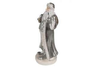 Christmas Decoration Figurine Santa Claus 20 Cm Silver Colored Plastic - 11*9*20 cm