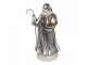 Christmas Decoration Figurine Santa Claus 20 Cm Silver Colored Plastic - 11*9*20 cm Clayre & Eef