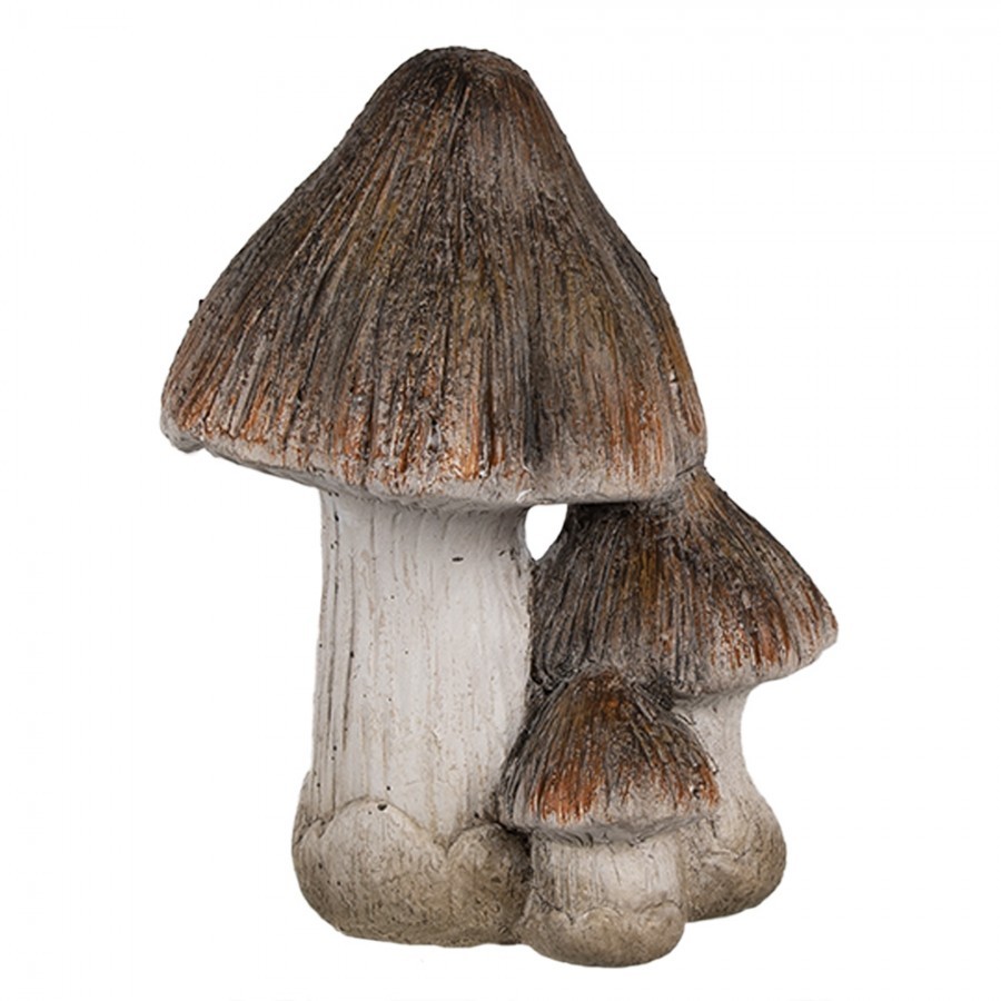 Béžovo-hnědá keramická dekorace houby Mushroom - 10*8*13 cm 6CE1766