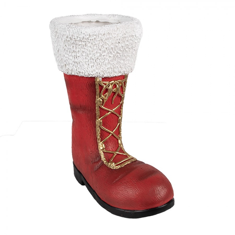 Červená vánoční dekorace santova bota - 32*19*36 cm