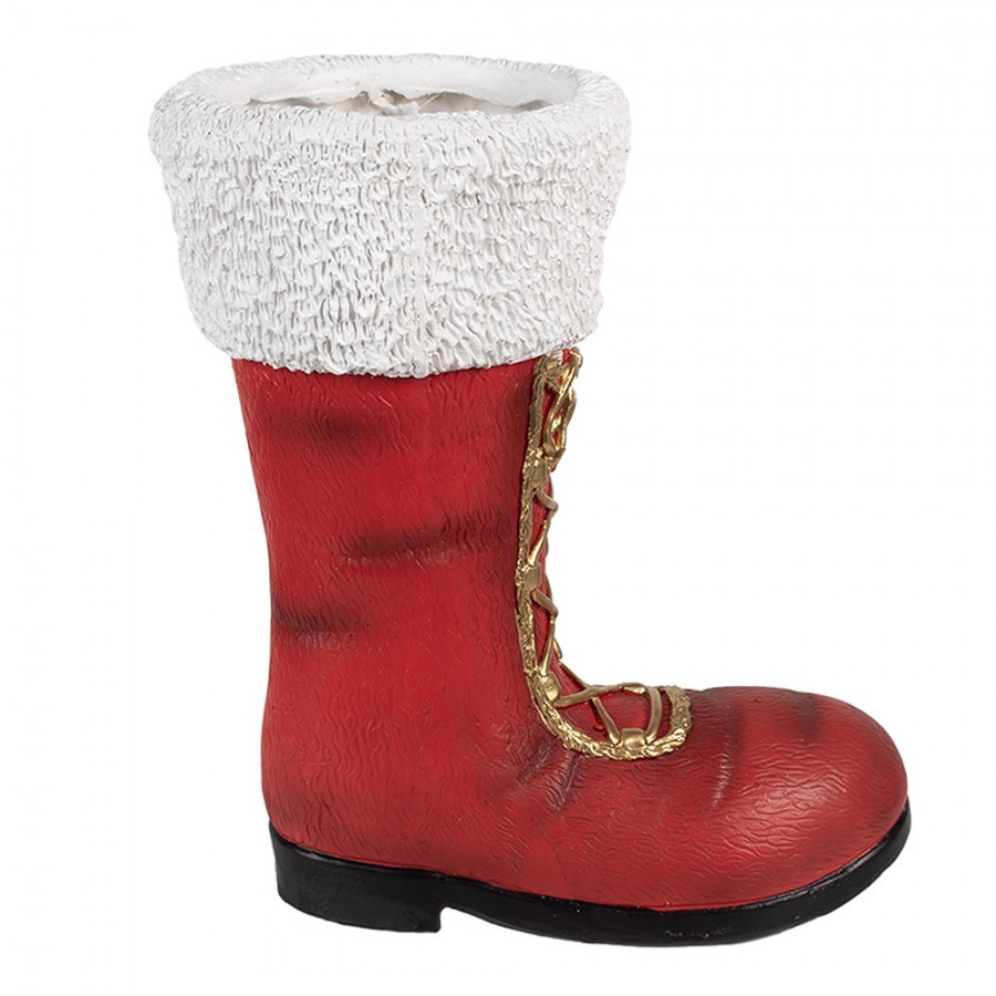 Červená vánoční dekorace santova bota - 32*19*36 cm