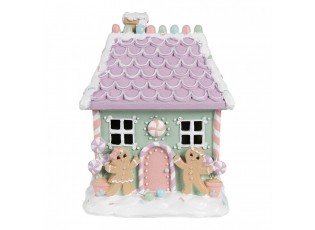 Zeleno-fialová perníková chaloupka Gingerbread House - 17*14*21 cm