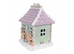 Zeleno-fialová perníková chaloupka Gingerbread House - 17*14*21 cm