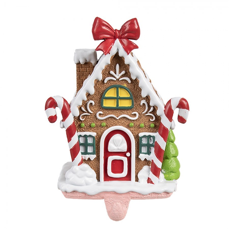 Háček na punčochu perníková chaloupka Gingerbread House - 13*11*18 cm