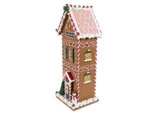 Hnědá perníková chaloupka Gingerbread House - 17*14*40 cm