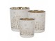 Tealight Holder Set Of 3 White Glass Houses - 10,00 cm Clayre & Eef