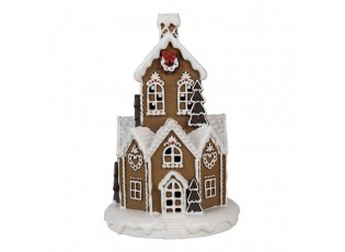 Hnědá svítící perníková chaloupka Gingerbread House - Ø 21*33 cm / 3*AAA