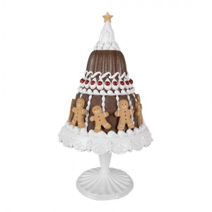 Dekorace dort s perníčky na podnosu na noze Gingerbread Cake - Ø 29*52 cm