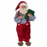 Vánoční dekorace taťka Santa Claus v bačkorkách a laclíkách - 13*10*27 cm