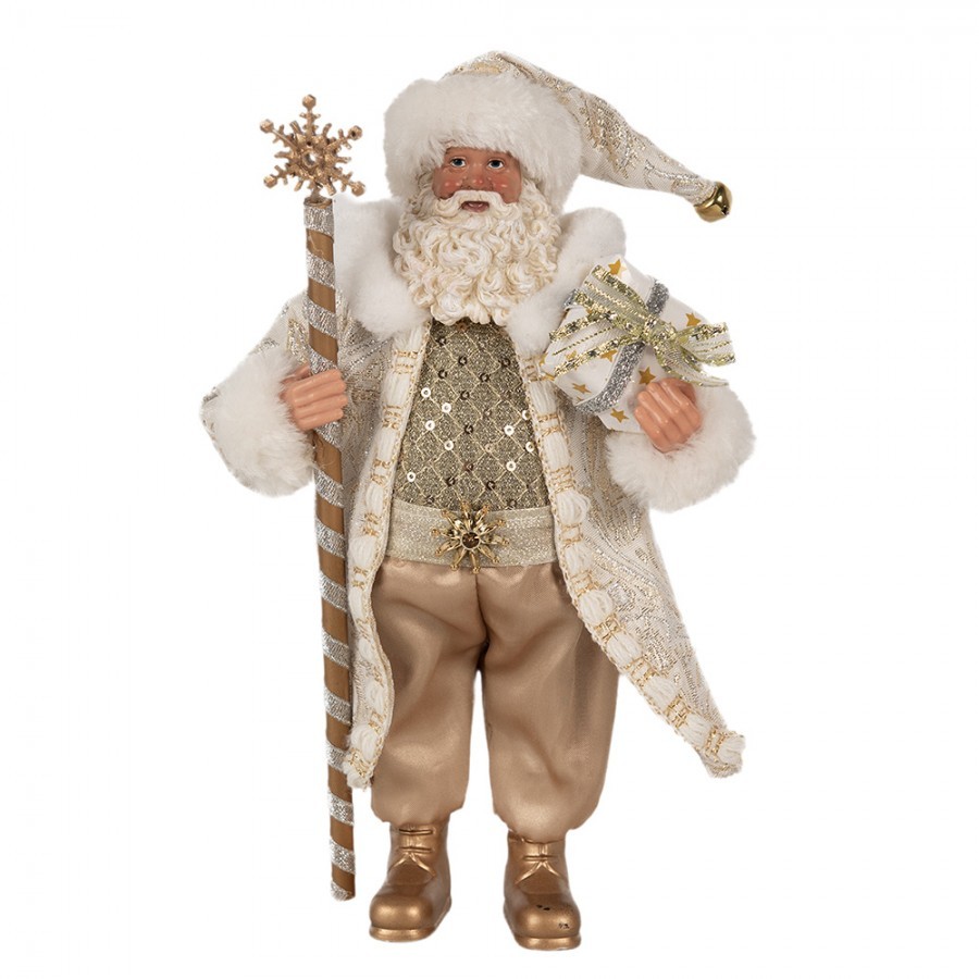 Vánoční dekorace taťka Santa Claus ve zdobeném obleku - 16*10*27 cm