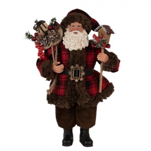 Vánoční dekorace taťka Santa Claus v kabátě s dárky - 18*10*27 cm