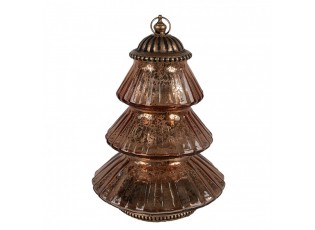 Christmas Decoration With LED Lighting ? 16x22 Cm Copper Colored Glass - 16,00 cm