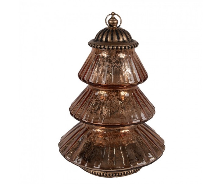 Christmas Decoration With LED Lighting ? 16x22 Cm Copper Colored Glass - 16,00 cm Clayre & Eef
