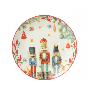 Dezertní talířek s Louskáčky Chris Nutc v dárkové krabičce - Ø 20*2 cm 