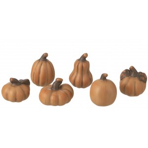 Set 6ks keramická oranžová dekorace dýně Pumpkin - 6*4*5 cm 