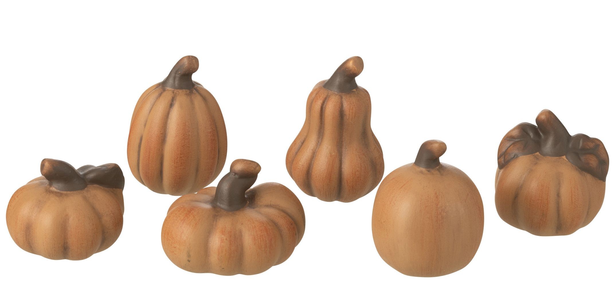 Produktové foto Set 6ks keramická oranžová dekorace dýně Pumpkin - 6*4*5 cm  47945