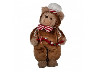 Vánoční dekorace stojící plyšový medvěd v oblečku Teddy Bear - 22*16*43 cm