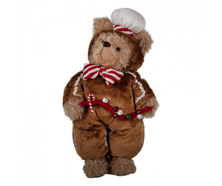 Vánoční dekorace stojící plyšový medvěd v oblečku Teddy Bear - 22*16*43 cm