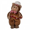 Vánoční dekorace stojící plyšový medvěd v oblečku Teddy Bear - 22*16*43 cm Barva: hnědáMateriál: plast, textil, polyHmotnost: 0,36 kg