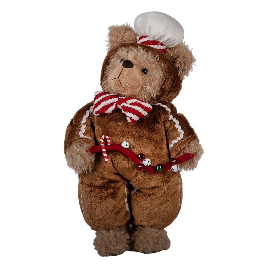 Vánoční dekorace stojící plyšový medvěd v oblečku Teddy Bear - 22*16*43 cm