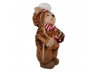 Vánoční dekorace stojící plyšový medvěd v oblečku Teddy Bear - 22*16*43 cm