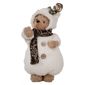 Vánoční dekorace stojící plyšový medvěd v oblečku Teddy Bear - 22*16*40 cm