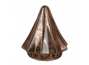 Christmas Decoration With LED Lighting Christmas Tree ? 14x16 Cm Copper Colored Glass - 14,00 cm