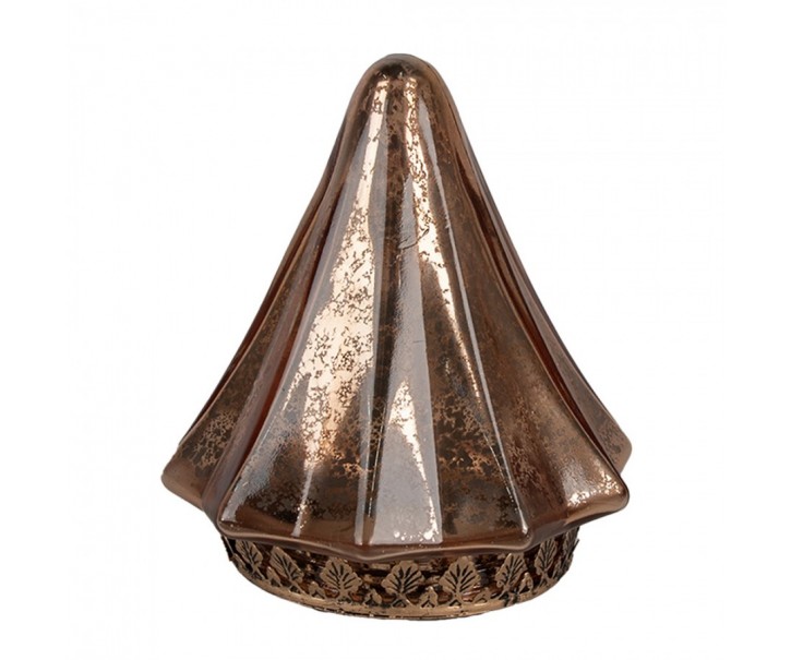 Christmas Decoration With LED Lighting Christmas Tree ? 14x16 Cm Copper Colored Glass - 14,00 cm Clayre & Eef