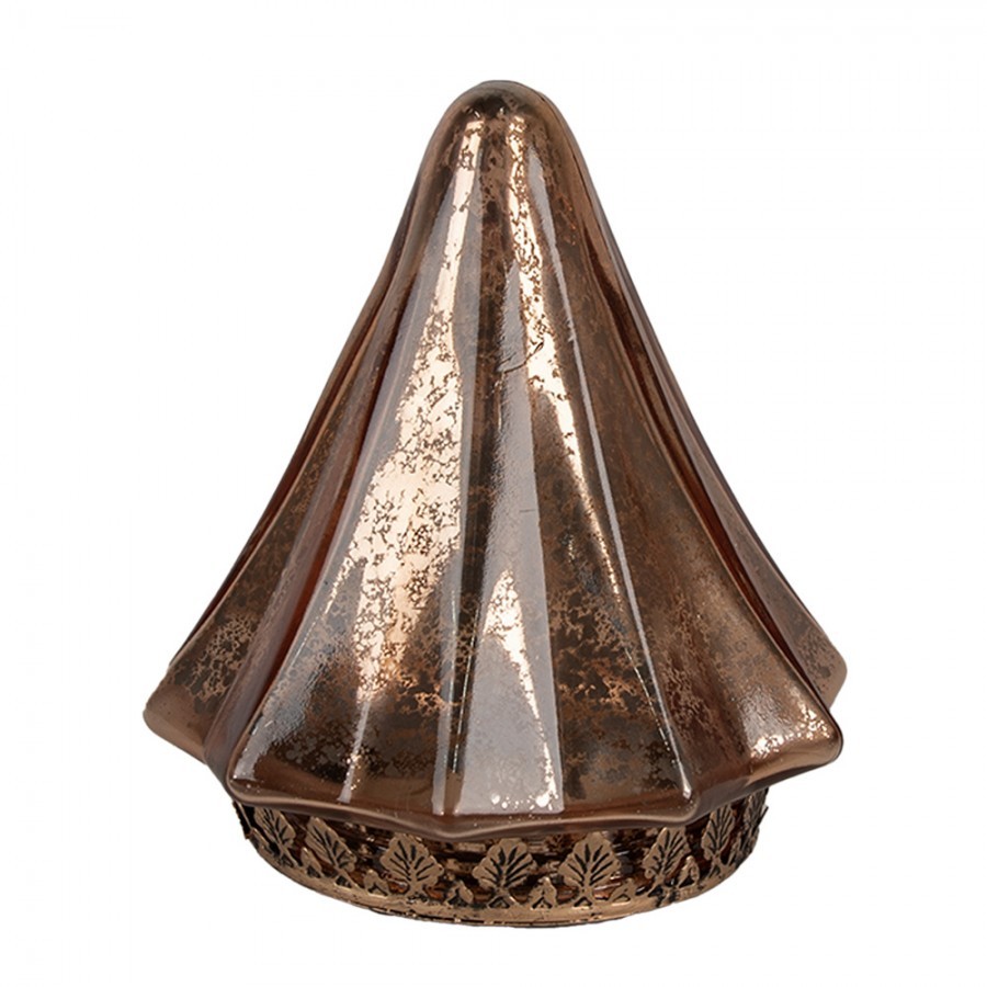 Christmas Decoration With LED Lighting Christmas Tree ? 14x16 Cm Copper Colored Glass - 14,00 cm