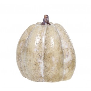 Béžová latté keramická dekorace dýně Rennes - Ø 12*14 cm 