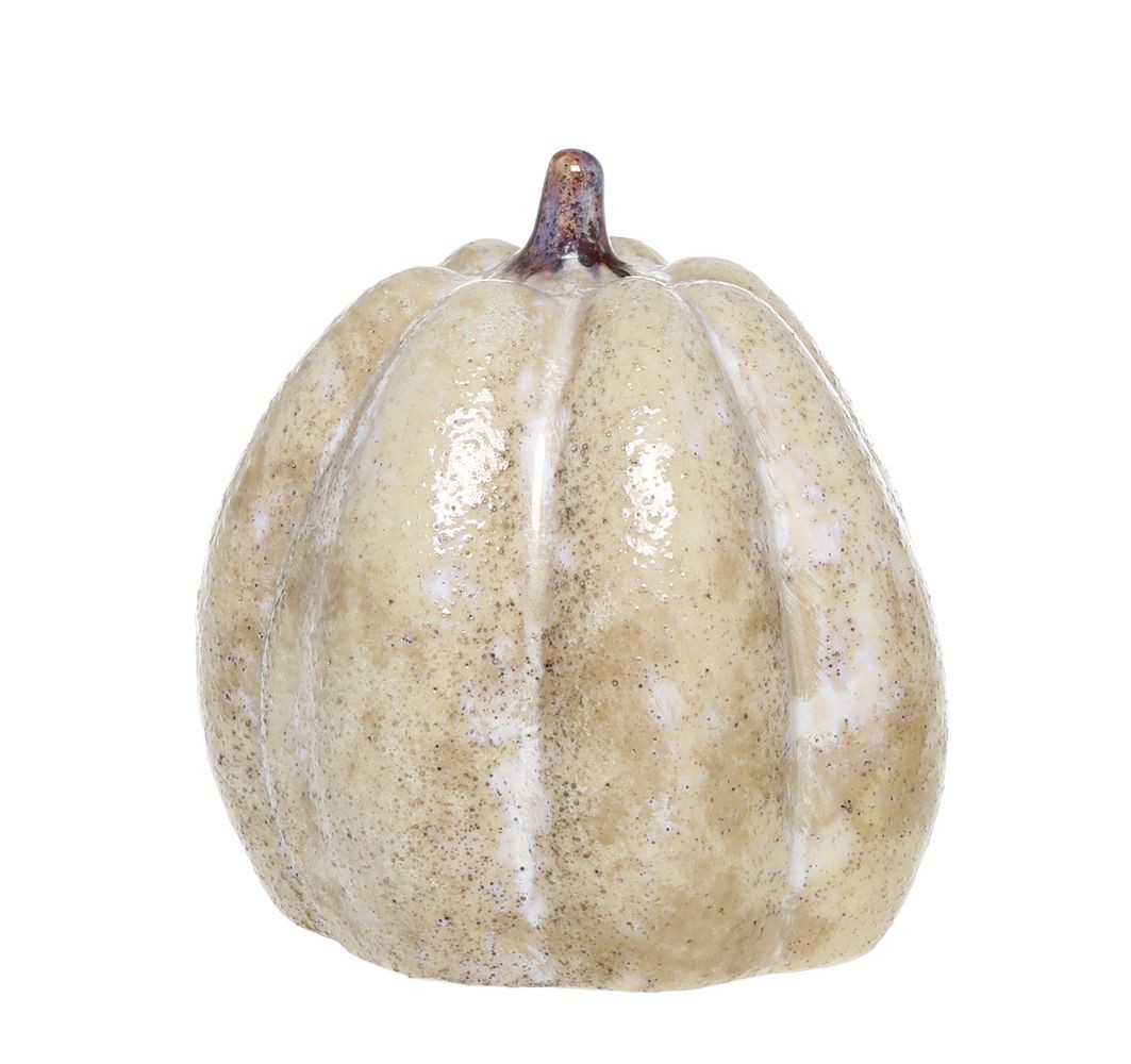 Béžová latté keramická dekorace dýně Rennes - Ø 12*14 cm 